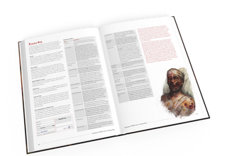 Trench Crusade Rulebook open spread with expanded faction lore
